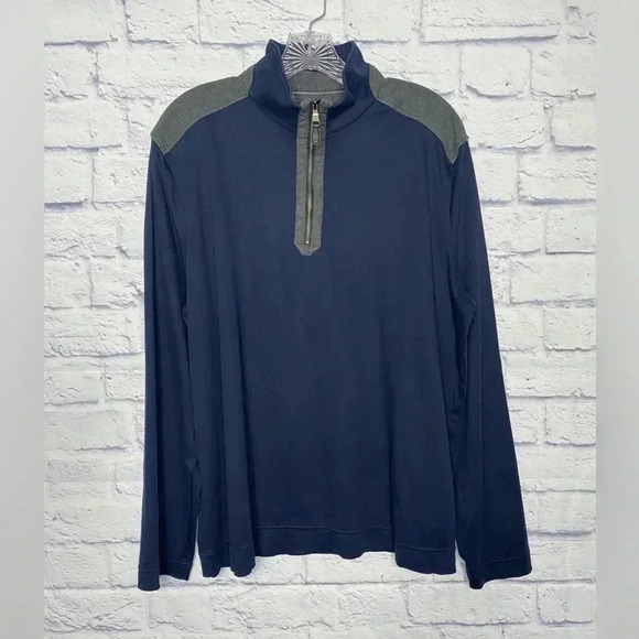 Banana Republic Luxury Touch Men’s Blue Half Zip Pullover Sweatshirt - Picture 2 of 6